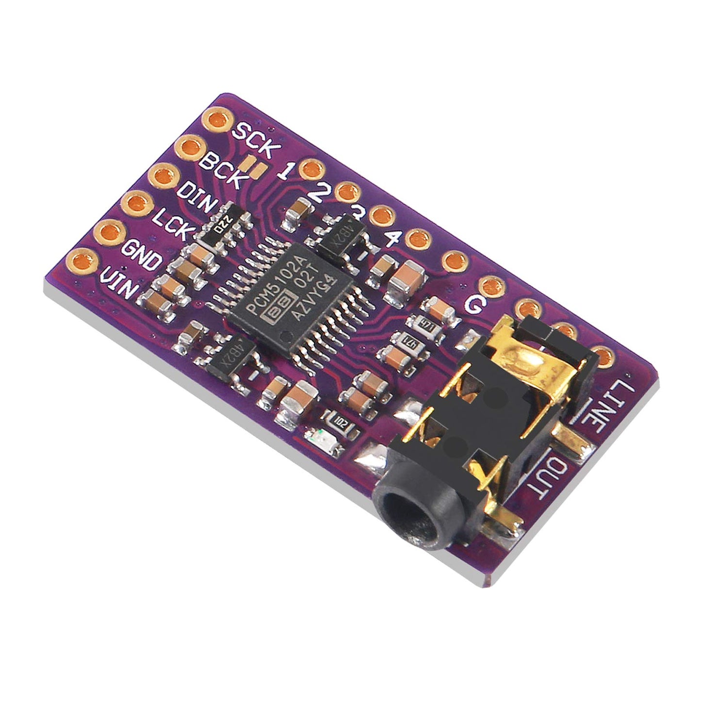 AITRIP 2 pcs PCM5102 I2S IIS Lossless Digital Audio DAC Decoder Module Stereo DAC Digital-to-Analog Converter Voice Module Compatible with Arduino