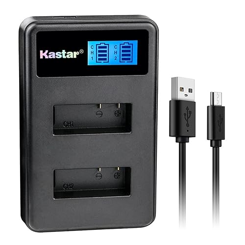 Kastar LCD Dual USB Charger for Eken PG1050 SJCAM SJ4000B & Evolveo Sportcam W7 Evolveo Sportcam W8 QUMOX SJ4000 QUMOX SJ4000 WiFi QUMOX SJ5000 QUMOX