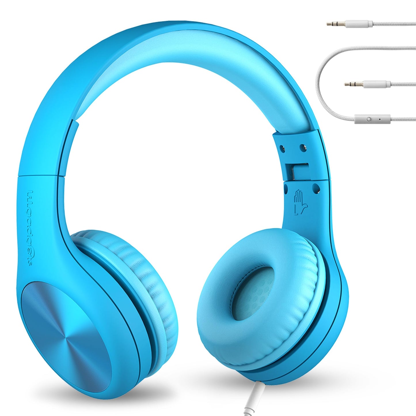 LilGadgets Connect+ Pro Wired Kids Headphones for School with Microphone, Volume Limiting Over-Ear Headset with Cord, SharePort Technology & SoftTouch