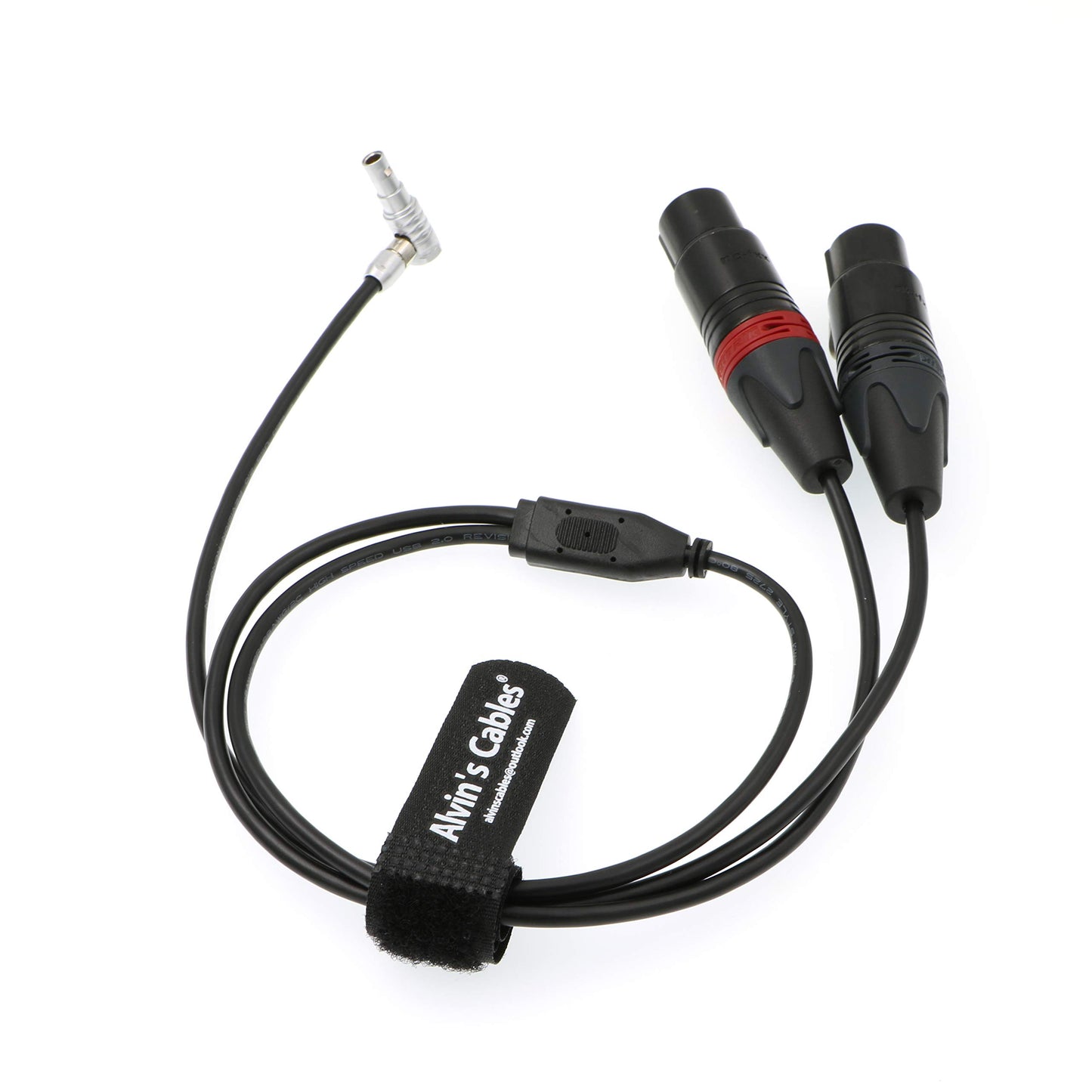 Alvin's Cables Two XLR 3 Pin Female to 5 Pin Male Right Angle Audio Input Cable for Arri Alexa Mini