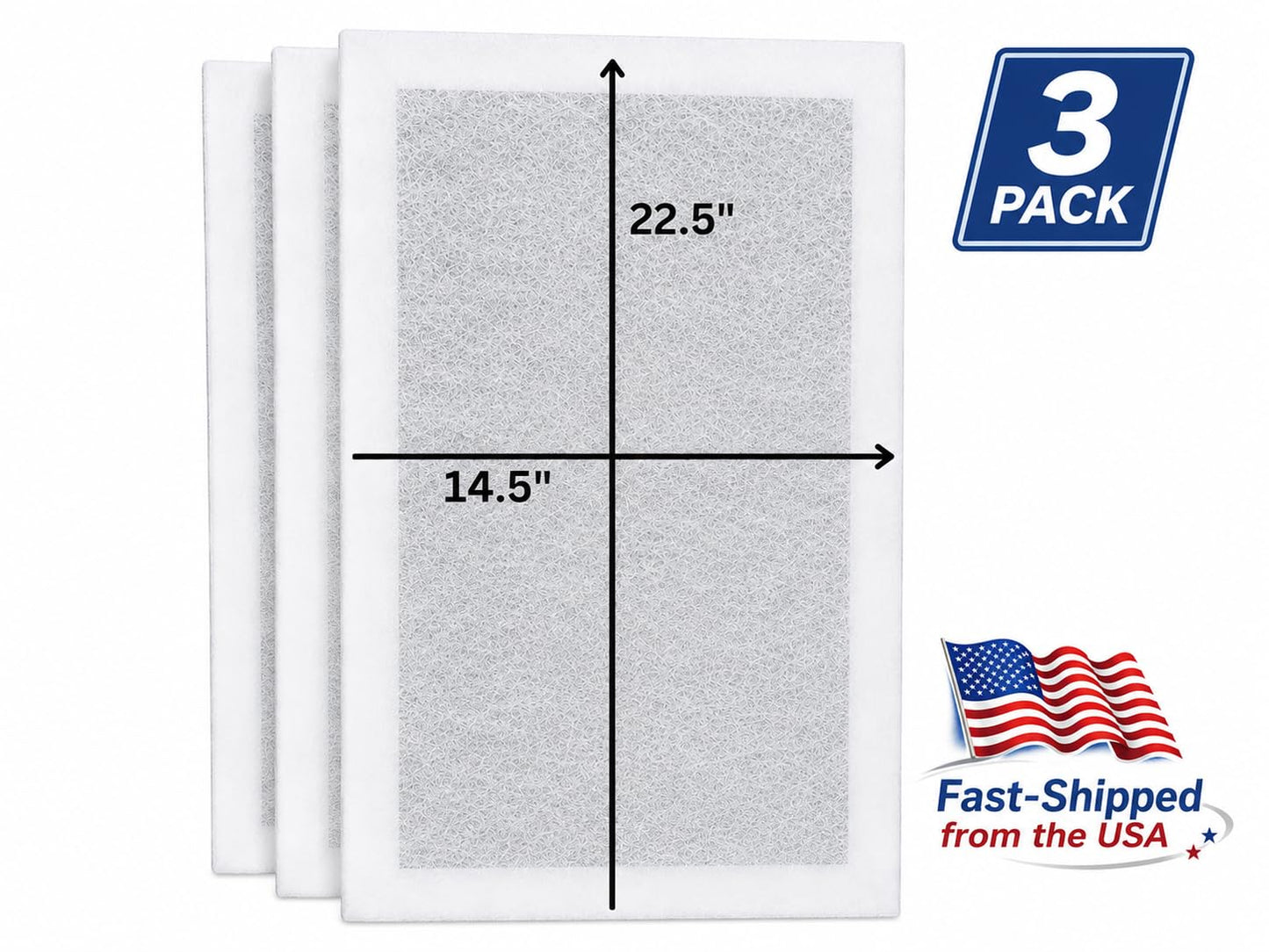 Fast-Shipped-Filters 3 Pack 16×25 Replacement Filter Pads Compatible with Perfect Air Plus Electronic Air Cleaner - Polarized Filters, Made in USA