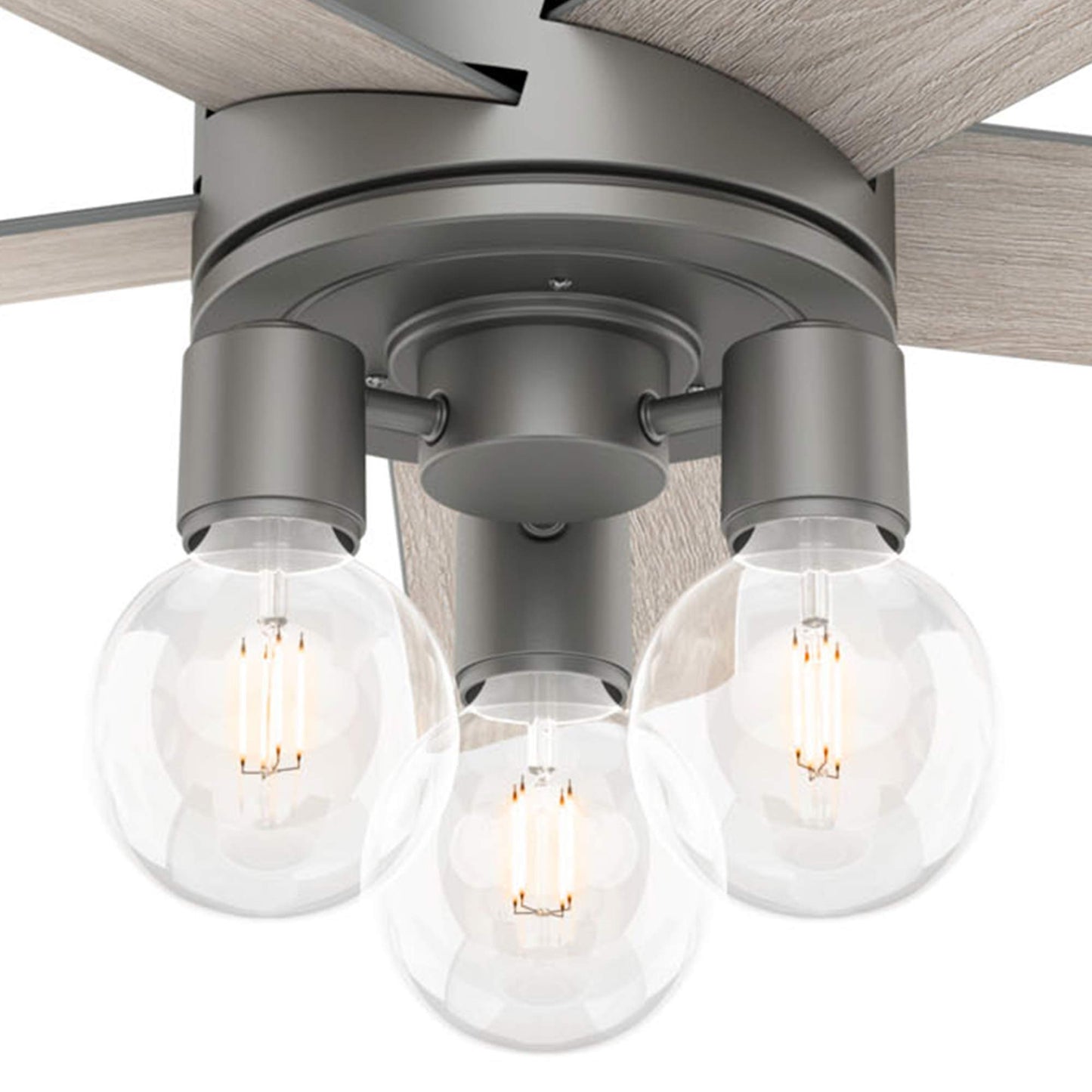 Hunter Fan 44 inch Contemporary Matte Silver Indoor Ceiling Fan with Light Kit and Remote Control (Renewed)