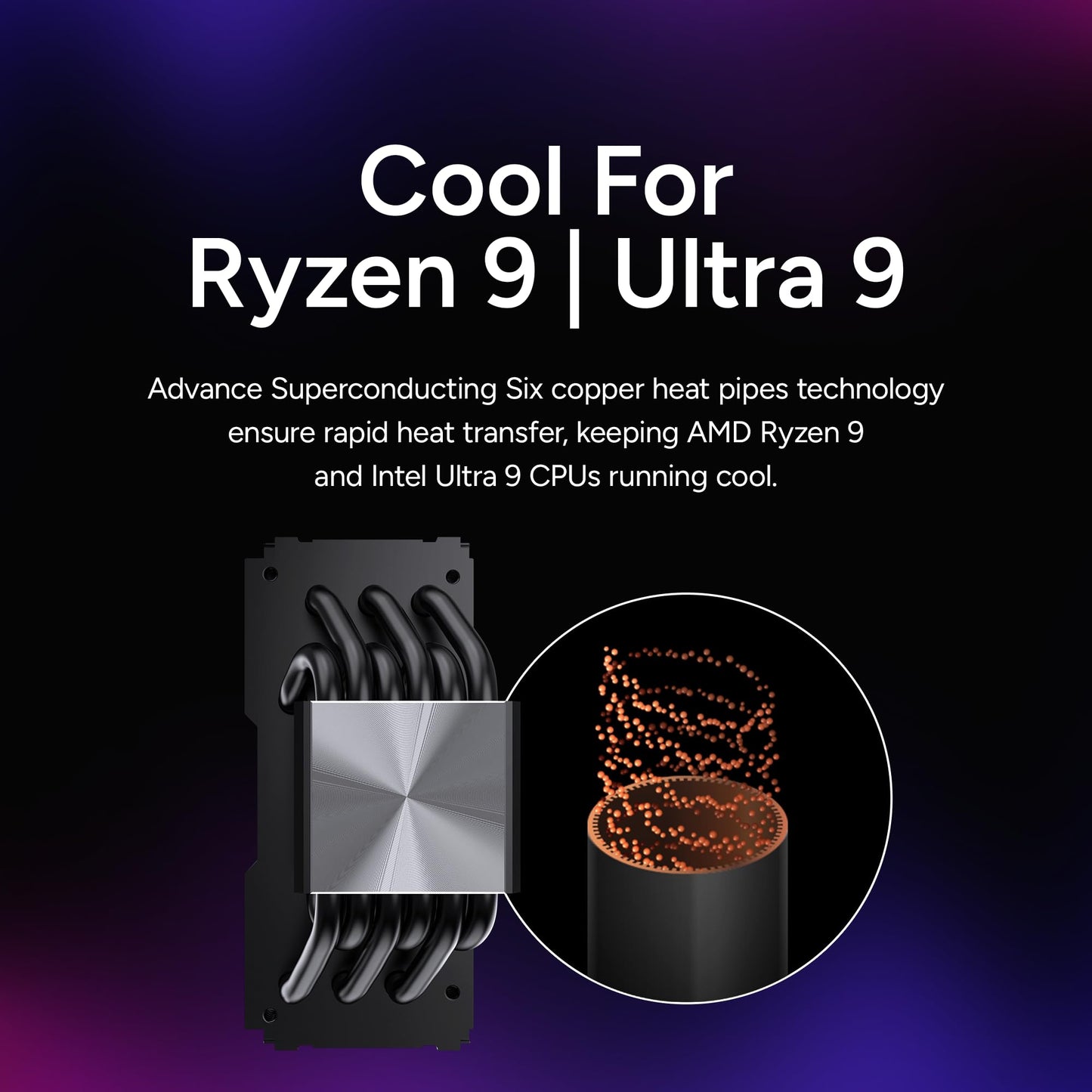 Cooler Master Hyper 612 APEX CPU Air Cooler - Powerful Dual 120mm PWM Fans, 6 Copper Heat Pipes, AMD AM5/AM4 & Intel LGA 1851/1700, High Performance