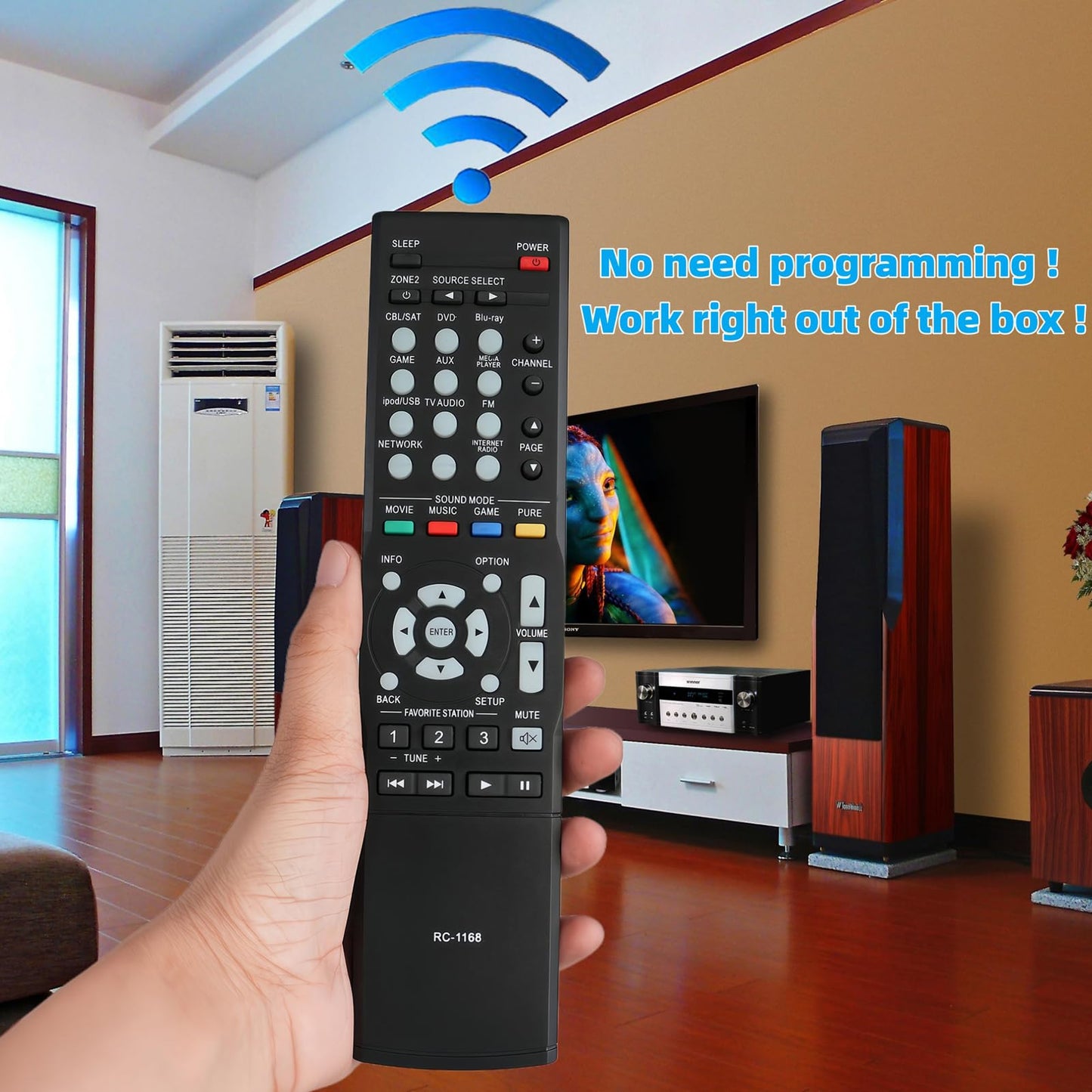 New RC-1168 Replaced AV Remote Control Fit for Denon AVR-S710W AVR-X1100W AVR-S500BT AVR-X510BT AVR-S700W AVR-X2100W AVR-1613 AV A/V Home Theater