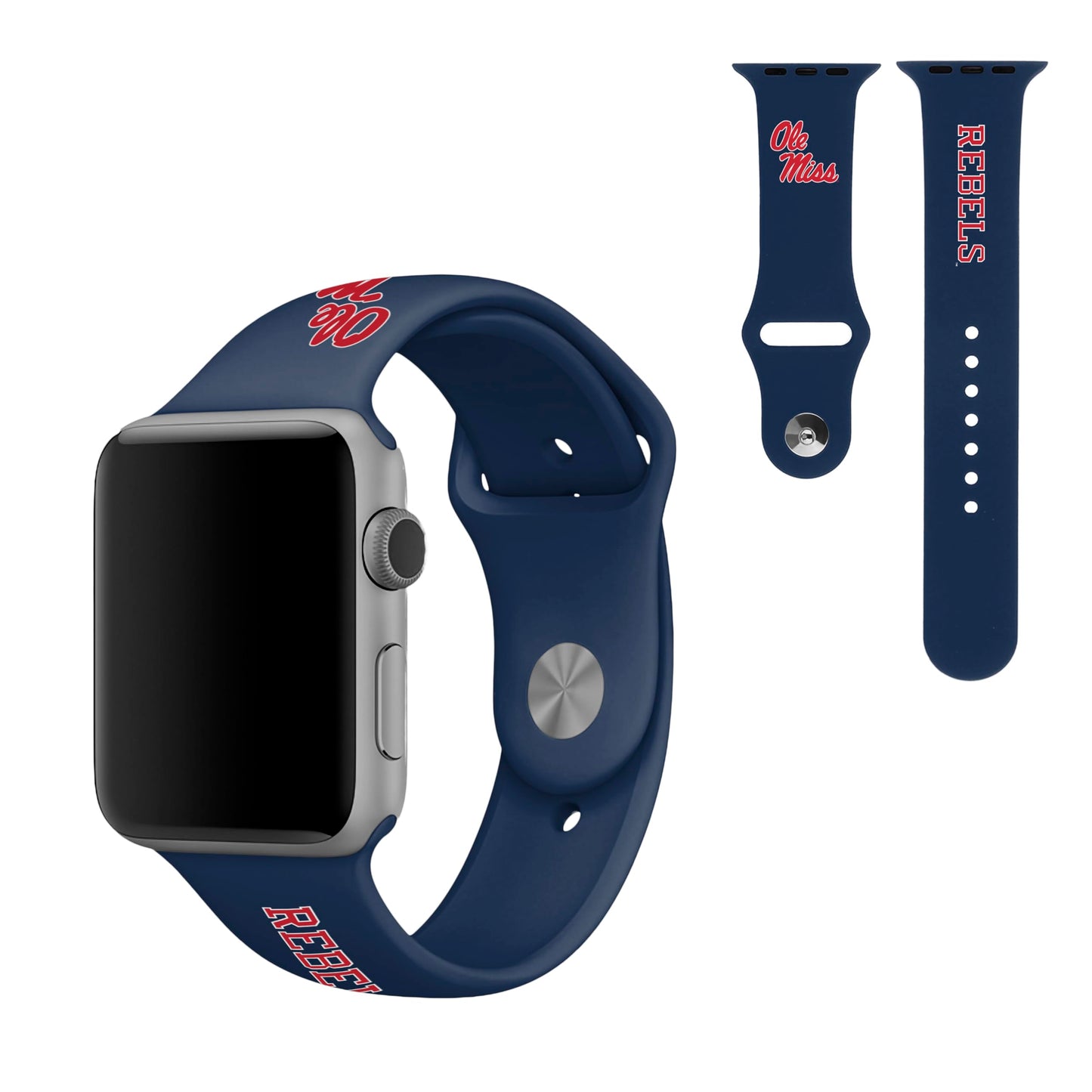 SOAR NCAA Silicone Watch Band 42mm, Ole Miss Rebels