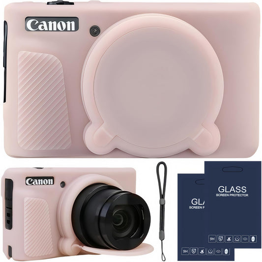 SZHSYJY Camera Case for Canon PowerShot SX740/ SX730 Digital Camera,SX740 HS Case, Soft Silicone Protective Case Removable Lens Cover,Comes with 2