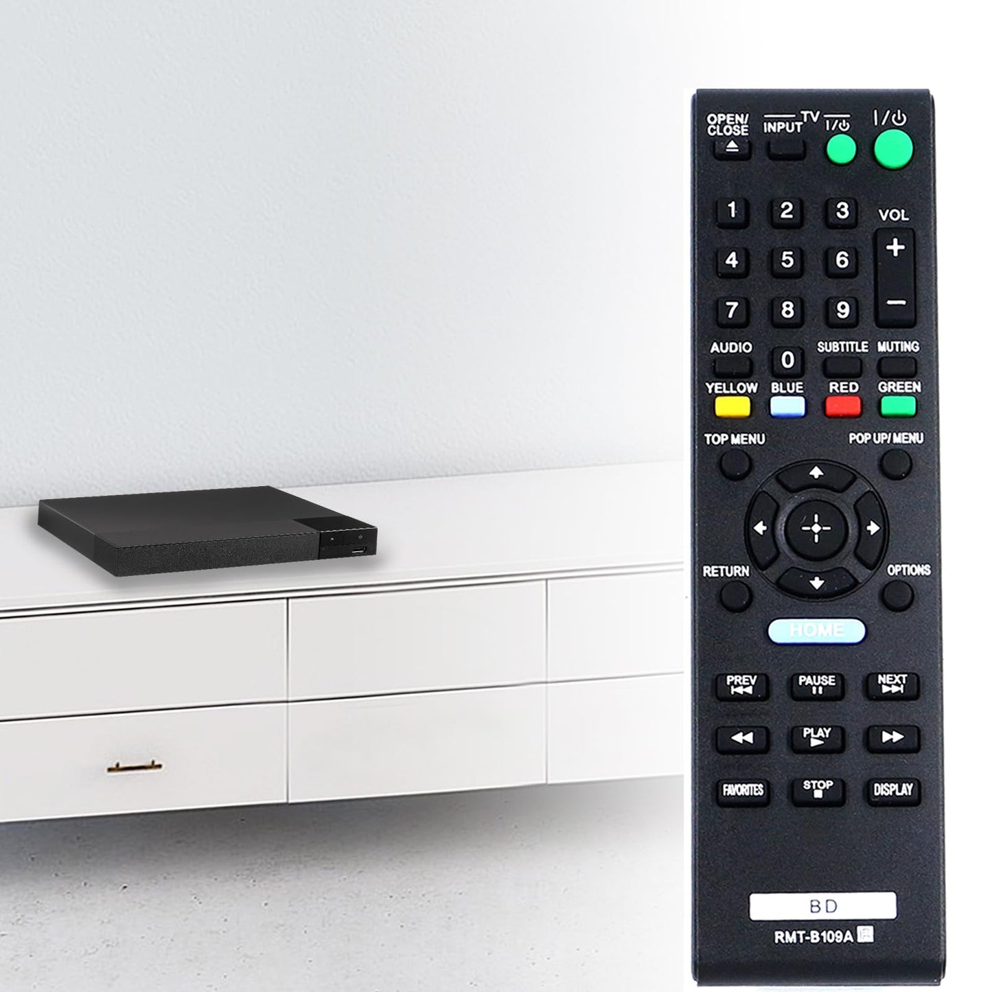 New RMT-B109A Replace Remote fit for Sony DVD Player BDP-S380 BDP-S580 BDP-S480 BDP-BX38 BDP-S280 BDP-S383 148939911 1-489-399-11 BD Blu-ray DVD