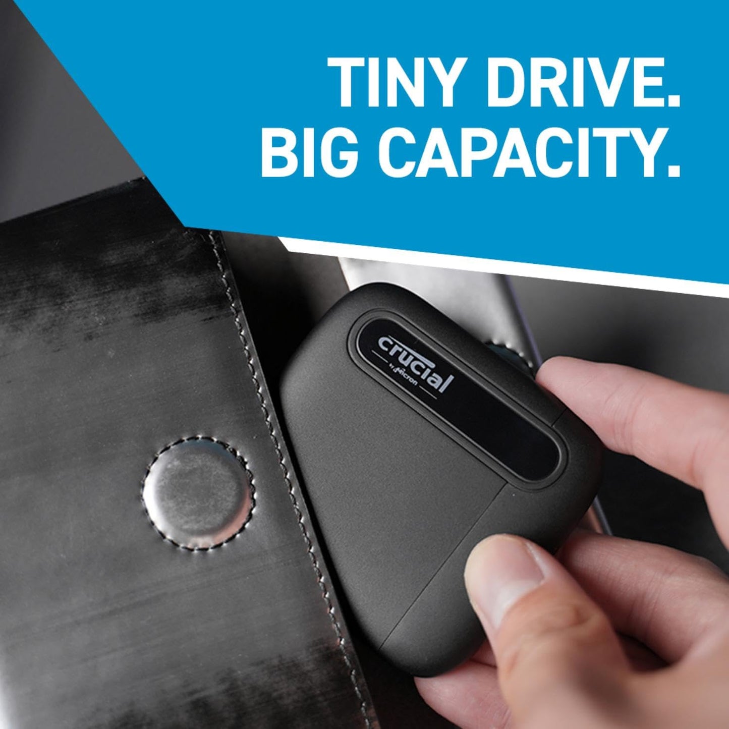 Crucial X6 1TB Portable SSD - Up to 800MB/s, USB 3.2 - External Solid State Drive for PC, Mac, PS5, Xbox - CT1000X6SSD9