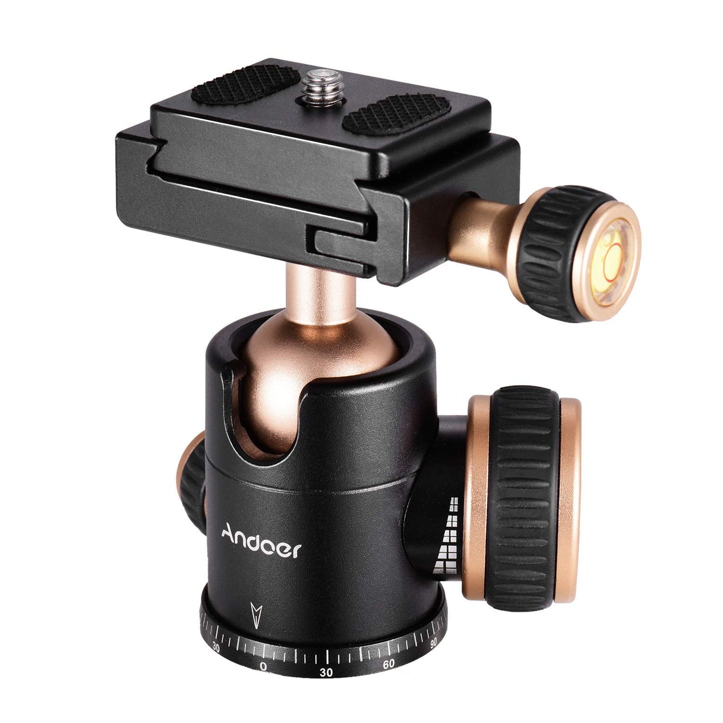 Andoer Tripod Ball Head 360 Degrees Free Rotation Panoramic Ballhead with Quick Release 1/4" Screw and 3/8" Screw
