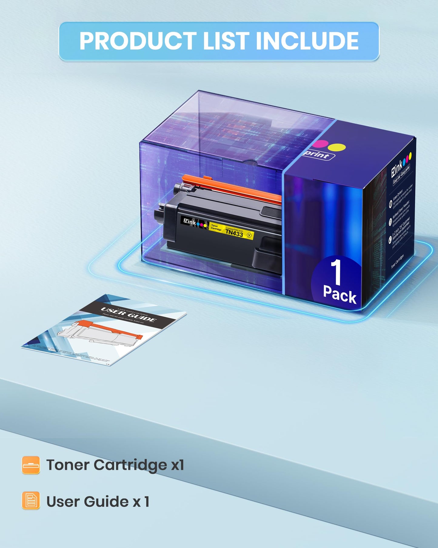E-Z Ink TN433 Toner Cartridge Compatible for Brother TN-433 TN431, 1 Yellow
