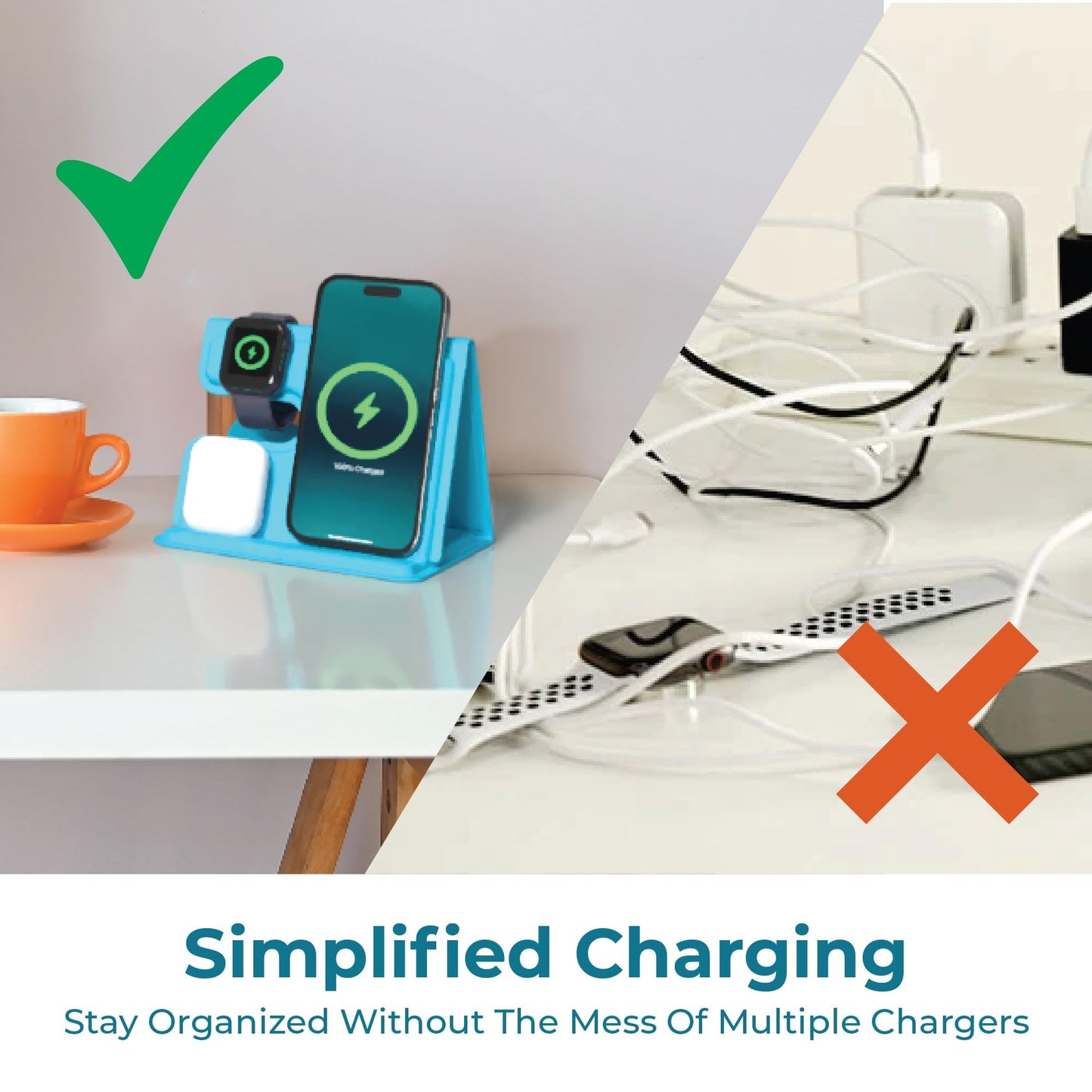 BLACK+DECKER 3 in 1 Charging Station for Apple Multiple Devices, Wireless Foldable Travel Charger for Multiple Devices iPhone 17 16 15 14 13 Pro Max