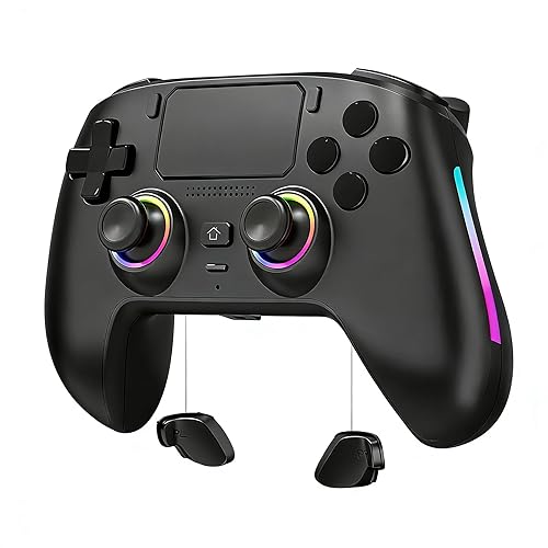 Wireless Pro Controller For PS5/PC/MAC/iOS/Android/Steam Deck, Gamepad with RGB Lights/Hall Effect Joystick Trigger/Vibration/switchable