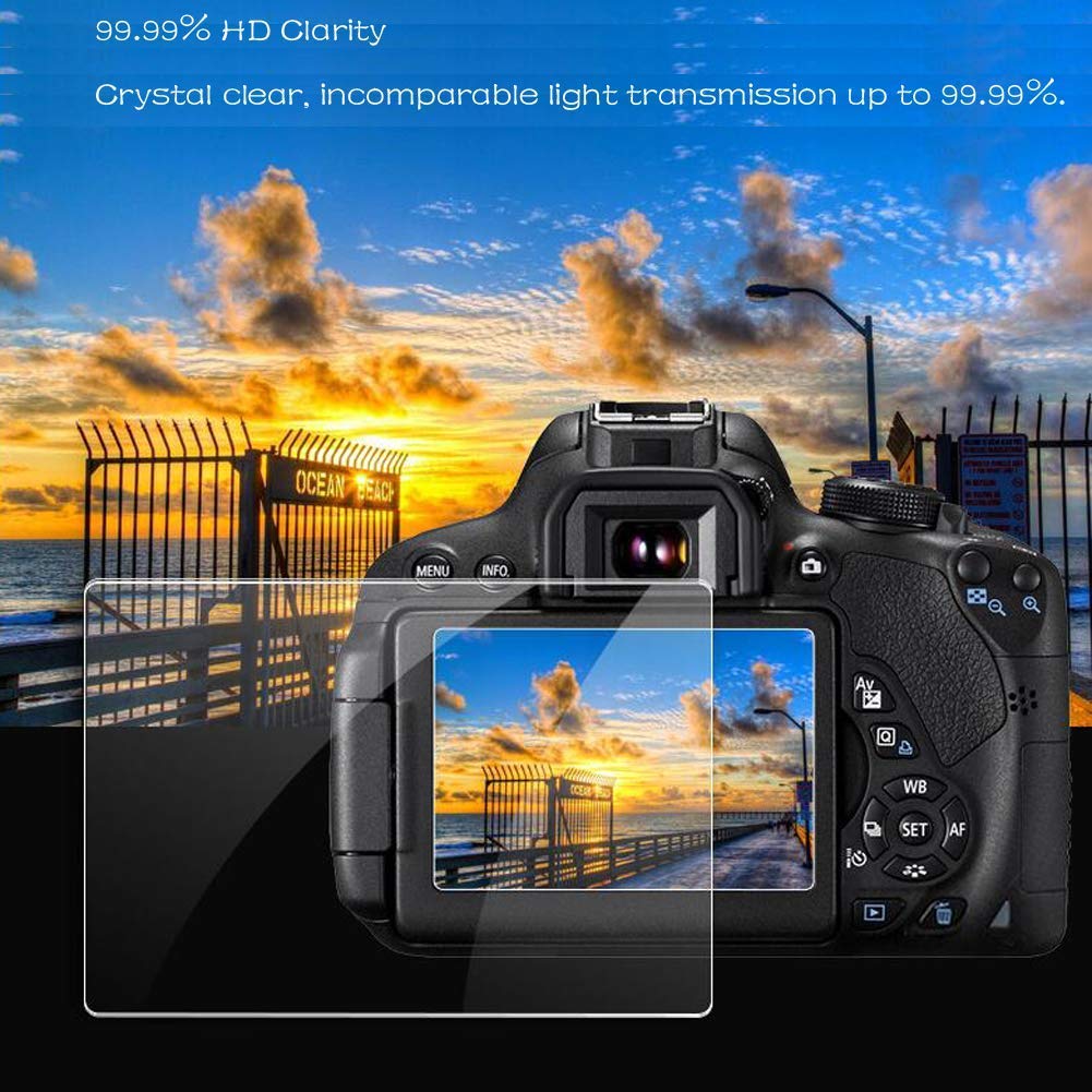 PCTC P1000 Screen Protector Compatible with Nikon COOLPIX P1000 Digital Camera, 0.3 mm 9H Hardness Tempered Glass LCD Screen Protector Compatible