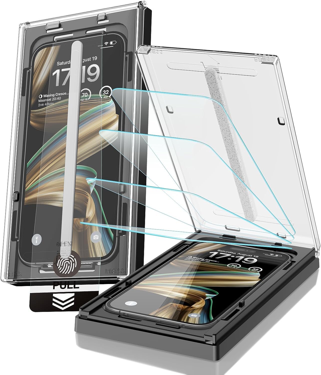 EZ-GLAZ-4 Pack for iPhone 17 Pro Max Screen Protector[6.9"] 9H+ Hardness 12FT Military Grade Shatterproof Long Durable Tempered Glass Film