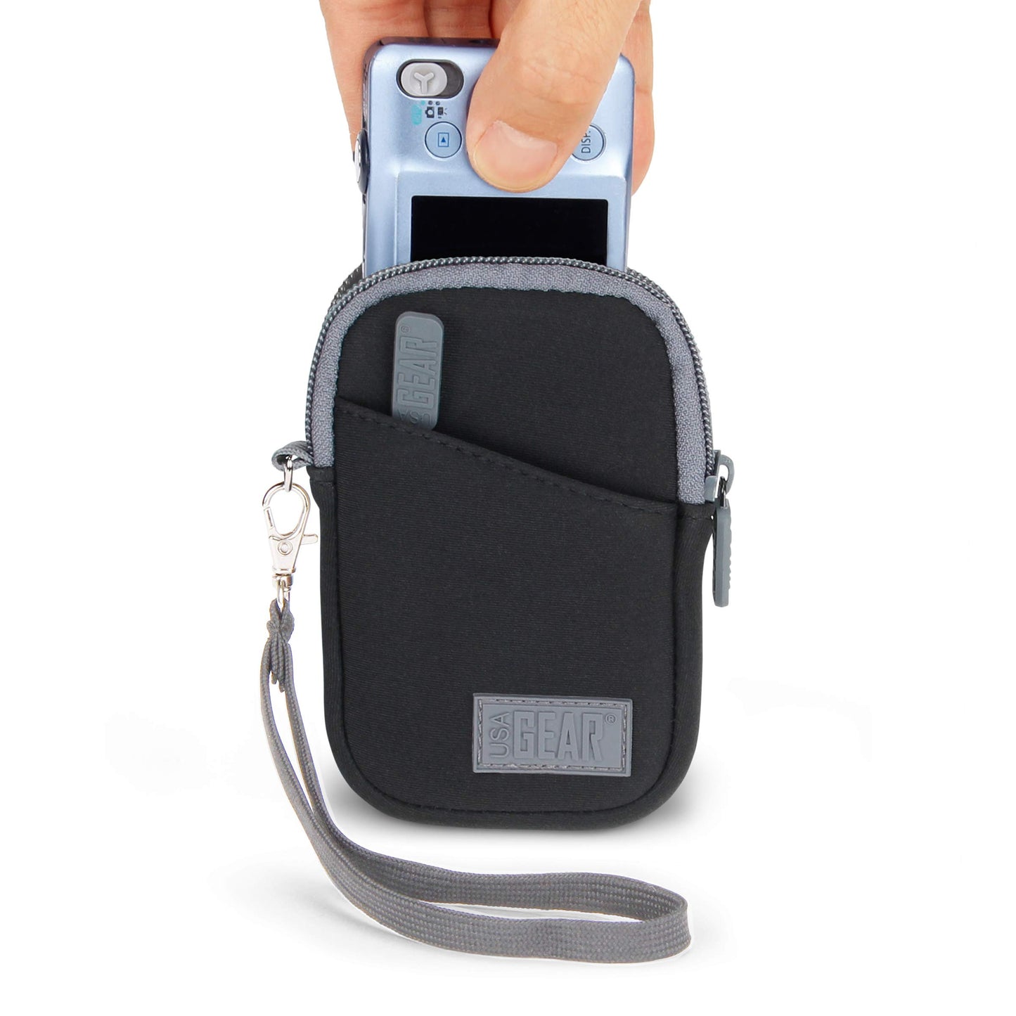 USA Gear Small Digital Camera Case with Wrist Strap, Belt Loop - Camera Case Small Compact Compatible with Canon Powershot Elph, Pouch G7 Mark iii
