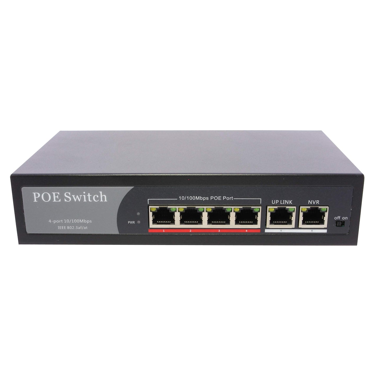 axGear PoE Network Switch 10/100m Power Injector 4 Port + 2 Port Power Over Ethernet