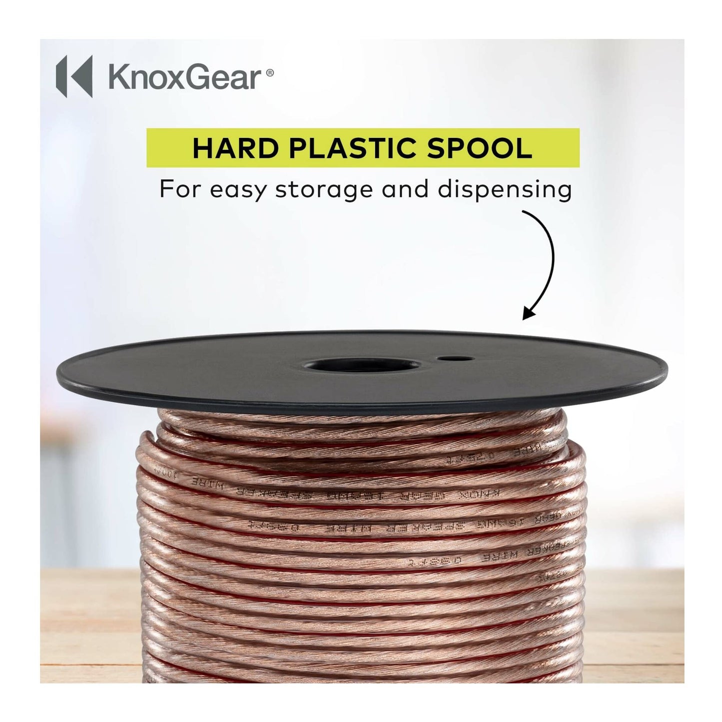 Knox Gear 16AWG Speaker Wire, 100ft with PVC Jacket & 24-K Gold Plated Speaker Banana Plugs, 5 Pairs, 16 Gauge CCA Wire and Brass Banana Plugs