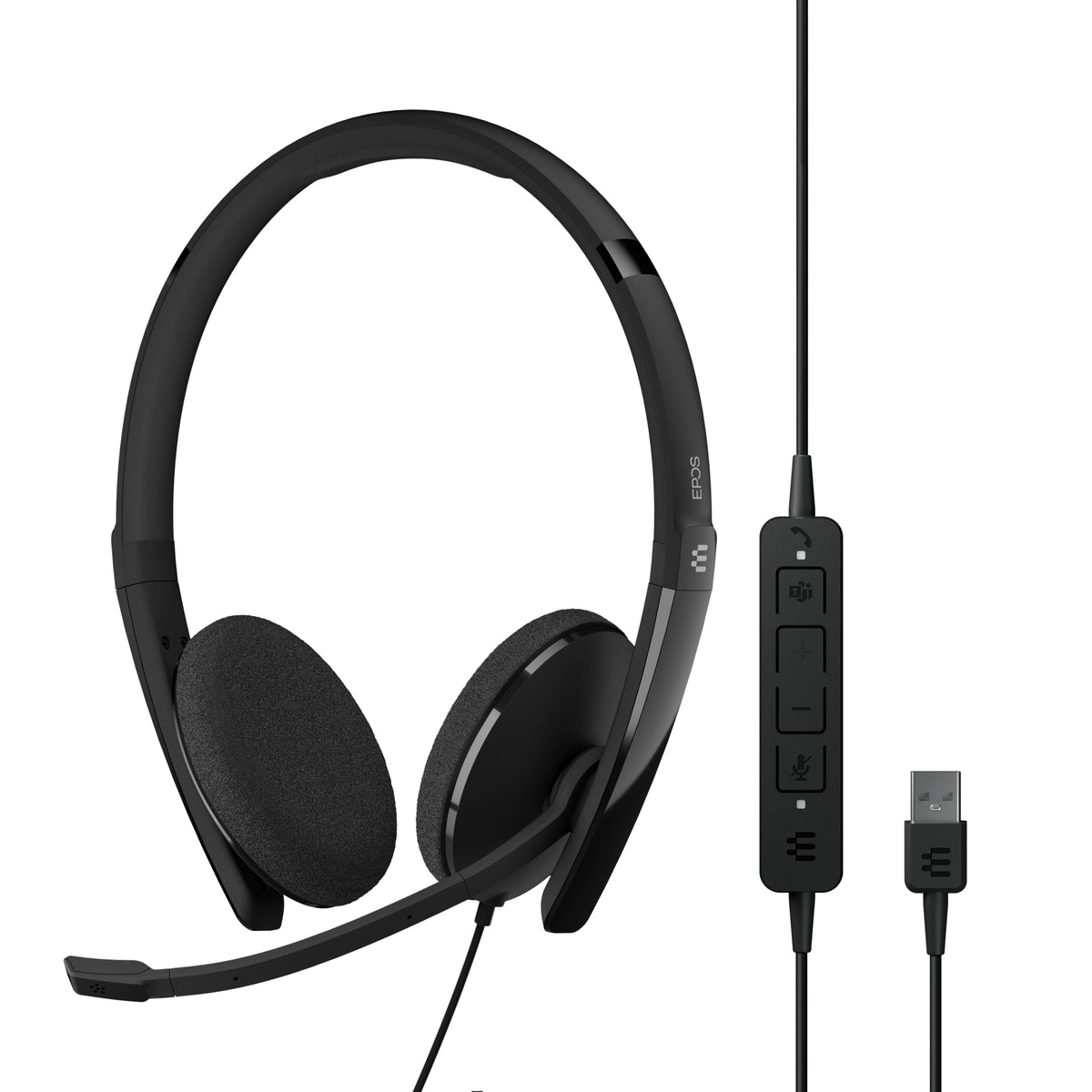 EPOS Adapt 160T USB II - Wired, Double-Sided Headset - USB Connectivity, MS Teams Certified, UC Optimized - Superior Stereo Sound - Enhanced Comfort