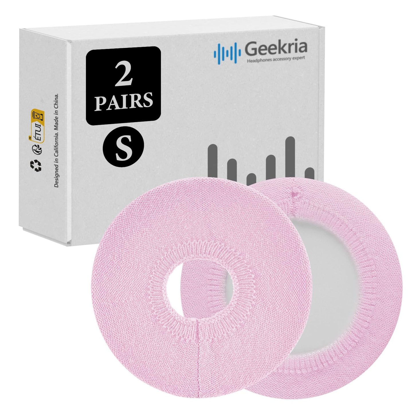 Geekria 2 Pairs Knit Headphones Ear Covers - Product Safety Certified - Washable & Stretchable Sanitary Earcup Protectors for On-Ear Headsets, Sweat