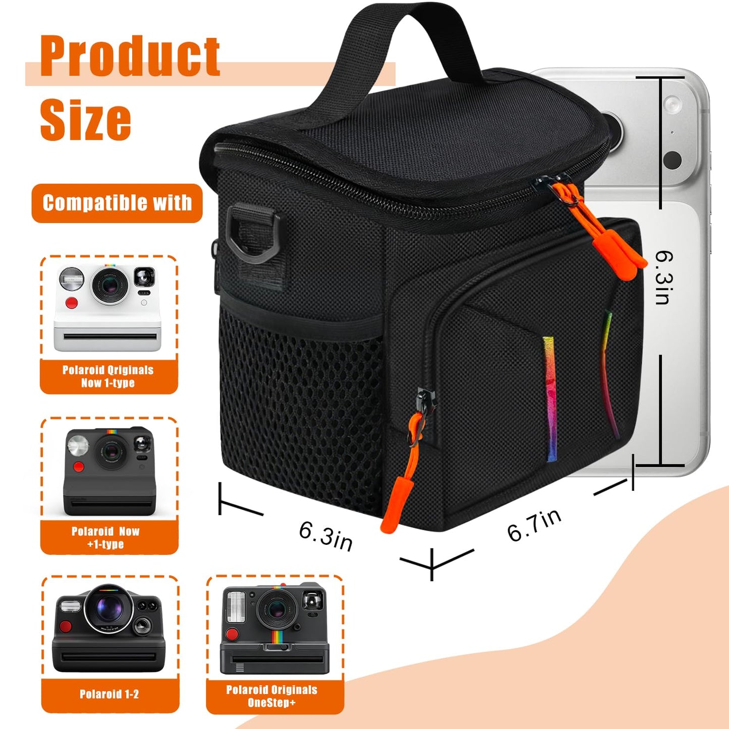 Camera Sling Bag Compatible with Polaroid Now+ Generation 3rd/2nd/1st I-Type, Camera Carrying Bag Compatible with Polaroid Now Instant Camera,Camera