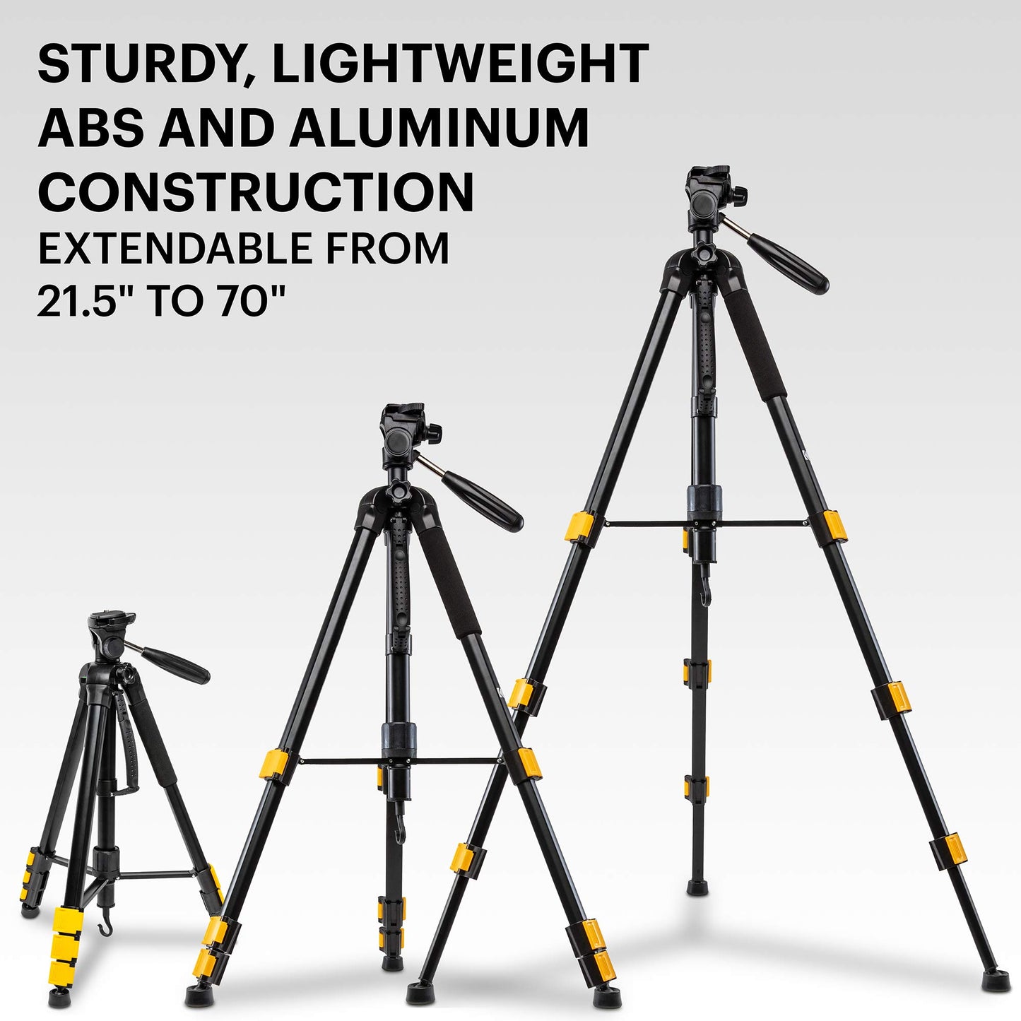 Kodak PhotoGear 2-in-1 Tripod & Monopod | Lightweight 70” 4-Section Flip-Lock Aluminum Stand Converts to 64.5” Monopod | QuickRelease Plates 3-Way