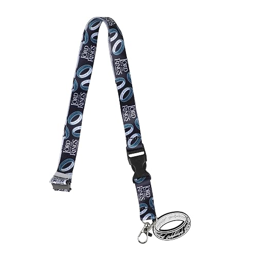 Bioworld Lord Of The Rings The One Ring 22" Black & White Lanyard WIth ID Sleeve