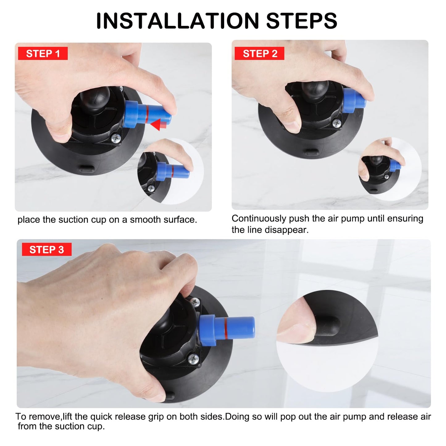 PellKing Camera Vacuum Suction Cup Mount Compatible with Insta360 X5/X4/X3,GoPro Series and DSLR Camera,iPhone 16/15/14/13/12 Series,3.94” Double Ball