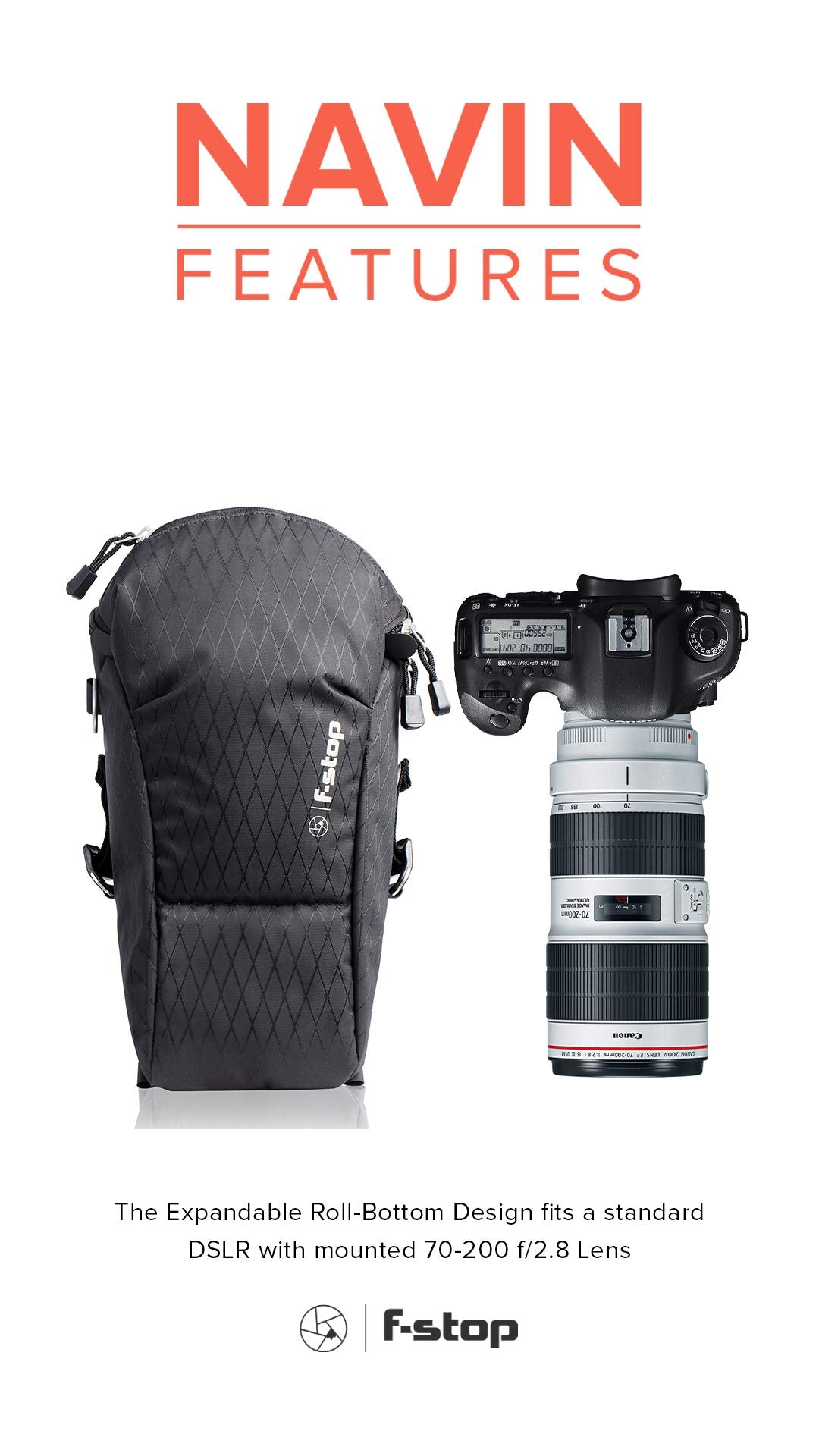 f-stop - Navin Expandable Camera Carry Holster for DSLR, Mirrorless with Attached Lens