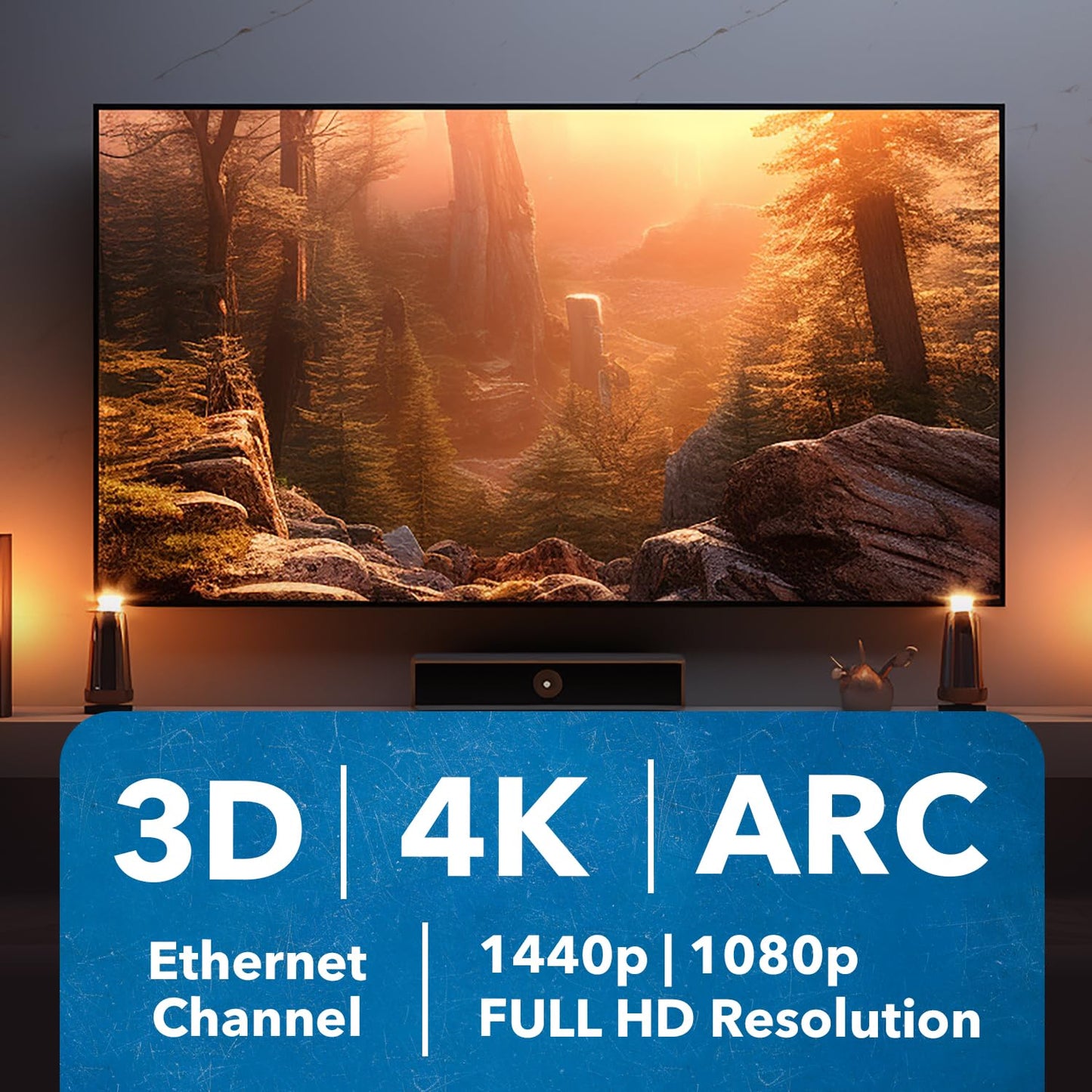 OREI Ultra High Speed 4kHDMI Cable 6ft - High-Speed 10.2Gbps, 3D, ARC, Ethernet - Premium 6ft HDMI Cable for TVs, Monitors, Home Theater & Gaming (10