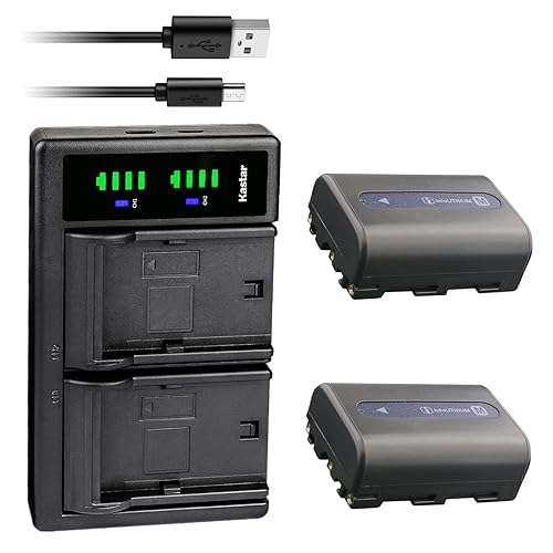 Kastar 2-Pack Battery + LTD2 Dual USB Charger for NP-FM50 NP-FM30 NP-FM51 NP-QM50 NP-QM51 NP-FM55H and Sony CCD-FRV DCR-PC DCR-TRV DCR-DVD DSR-PDX GV