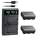 Kastar 2-Pack Battery + LTD2 Dual USB Charger for NP-FM50 NP-FM30 NP-FM51 NP-QM50 NP-QM51 NP-FM55H and Sony CCD-FRV DCR-PC DCR-TRV DCR-DVD DSR-PDX GV