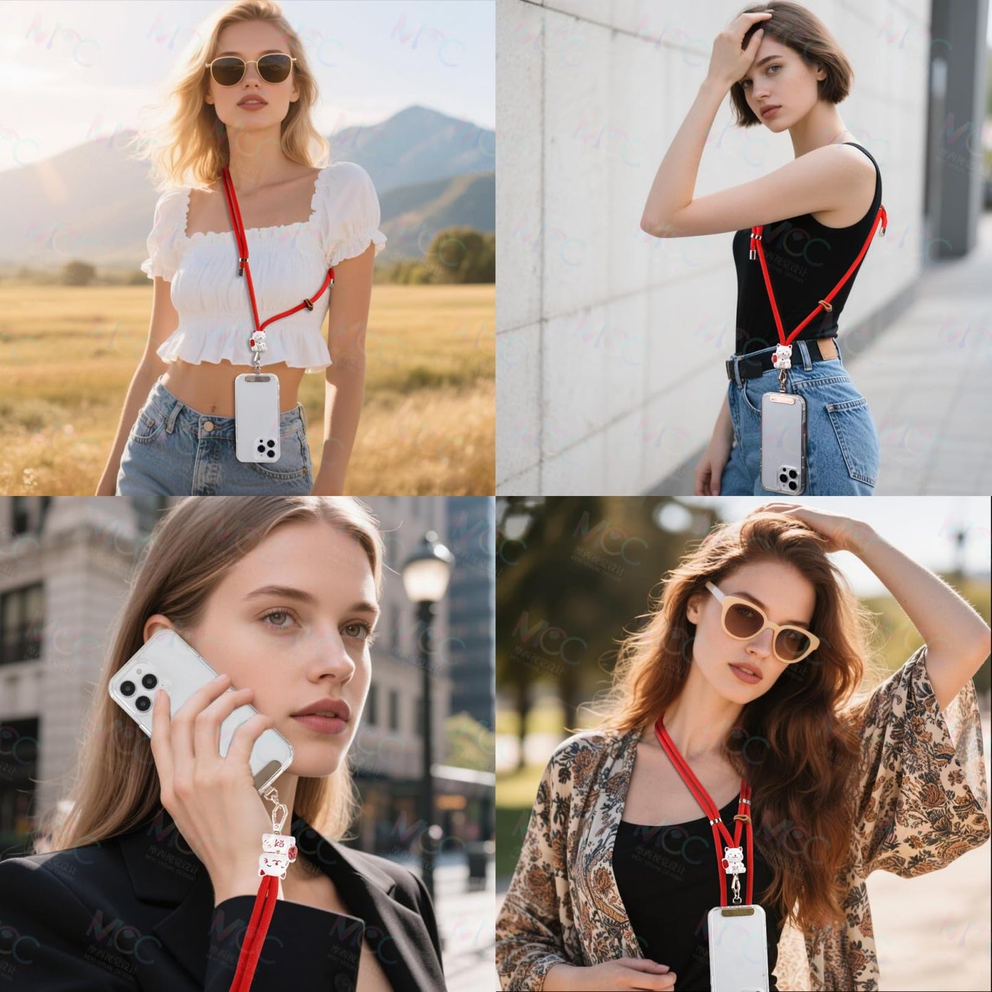 Yuxitonda Phone lanyard, phone lanyard with panda charm, phone crossbody strap (Panda Pendant)