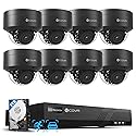 4COVR 8 Camera Security System, 8X 5MP IK10 Vandal-Proof IP67 Dome PoE IP Camera with Audio, 8 Channel NVR 2TB HDD, AI Human Vehicle Detection & IR
