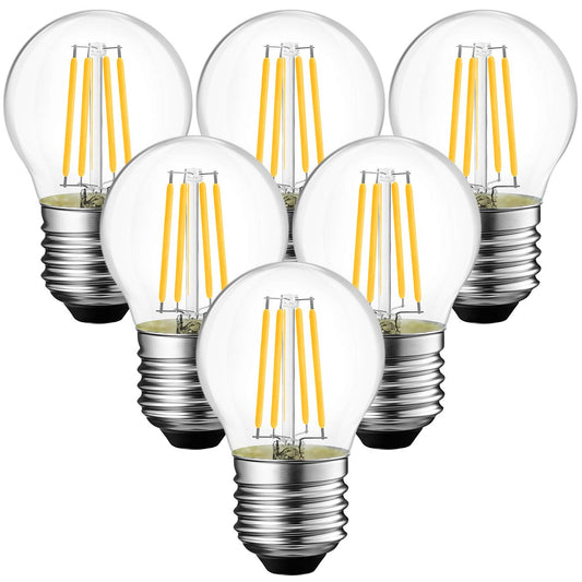 ANWIO E26 G14 LED Globe Round Light Bulb Dimmable, 4.5W Eqv 60W, 6 Pack