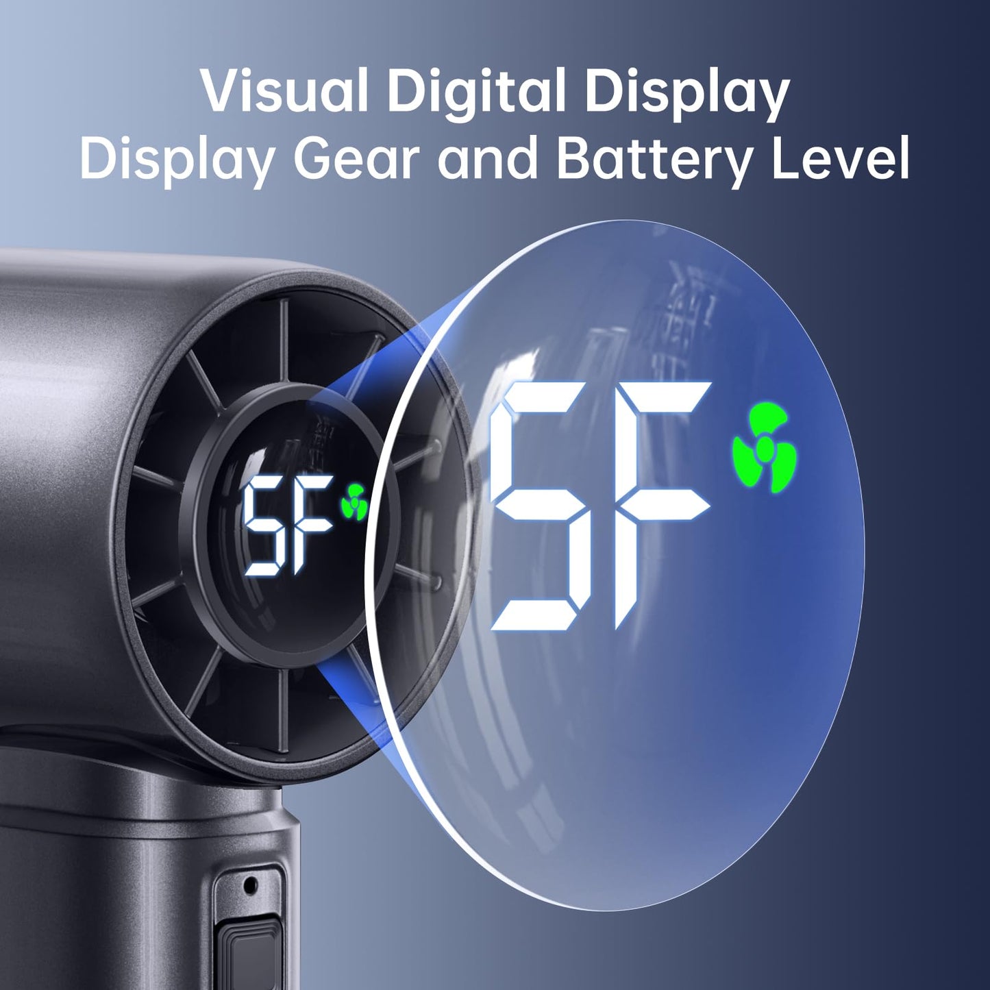 Eastfox Portable Handheld Turbo Fan, Personal Fan Battery 4000mAh Work for 3-16H, USB Rechargeable, 10800 High-Speed Motor, 5-Speeds Mini Hand held