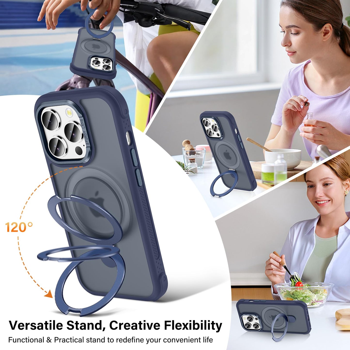 Lufanbis Designed for iPhone 13 Pro Case with Magnetic Stand, [Certified Drop Protection][Great Grip Feeling] Matte Translucent Back Slim Shockproof