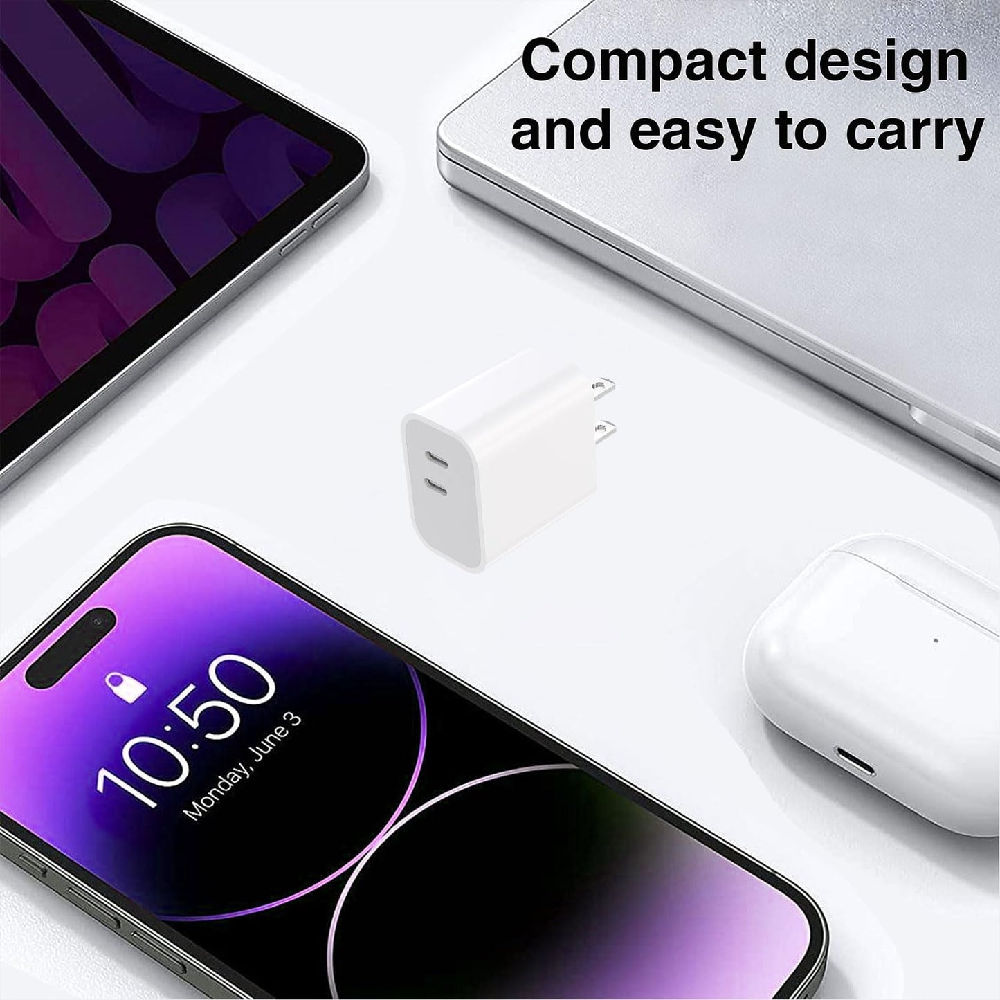 Phone Charger Fast Charging,4 Pack 20W Portable Charger with 6FT USB C Cable for iPhone 17/Pro/Pro Max/17 Air/16/16 Pro/16 Pro Max/15/Plus/Pro/Pro Max
