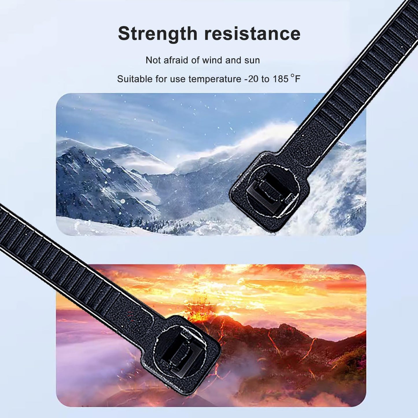 Cable ties 12 inch self-locking nylon zip ties(100pcs) black heavy duty ziptie, suitable for indoor and outdoor use in the company