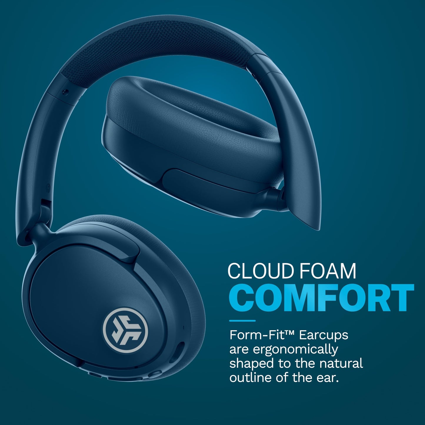 JLab JBuds Lux ANC, Over Ear Headphones, Active Noise Cancelling, Bluetooth, Limited Edition Navy