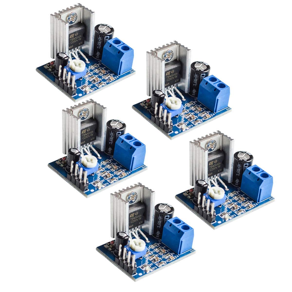 FainWan 5pcs TDA2030A Digital Audio Amplifier Module TDA2030 Power Amplifier Board 6-12V for DC Power Supply Audio System DIY Speakers