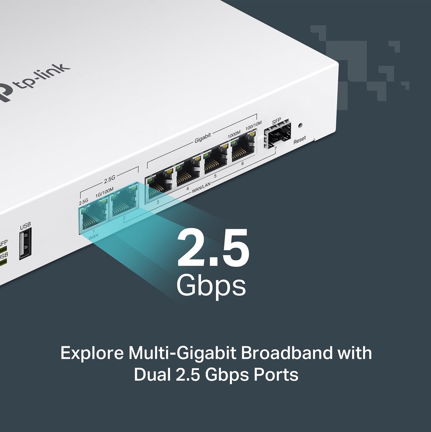 TP-Link Festa FR307-M2 | Multi-Gigabit VPN Wired Router Gateway | 2 * 2.5G+5*Gigabit+1*USB WAN | Self-Organizing Network | Free Cloud | Load Balance |