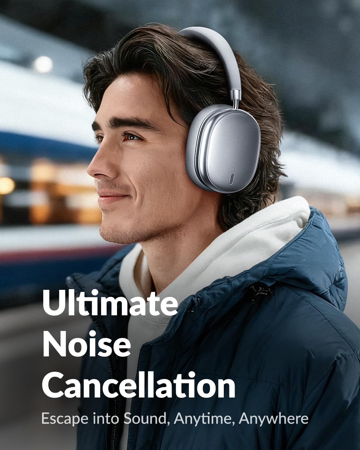 TONEMAY H5Max Active Noise Cancelling Headphones,Over Ear Headphones Wireless Bluetooth 6.0,130H Playtime,Lightweight,App Control,Hi-Res…