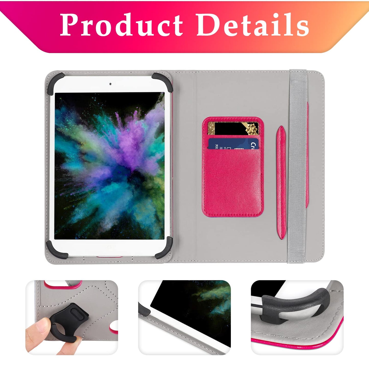 UrbanX 10.1 Inch Universal Tablet Case Protective Cover Folio for Prestigio MultiPad 10.1 Ultimate 360 Degree Rotatable Kickstand Multiple Viewing…