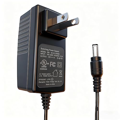 LETONDA DC 12V 1A-2A Power Supply Adapter 100-240V 50-60Hz Equipped with a 5.5mm×2.1mm DC Male Plug Supply Transformer Charger Wall Plug for DC12V…