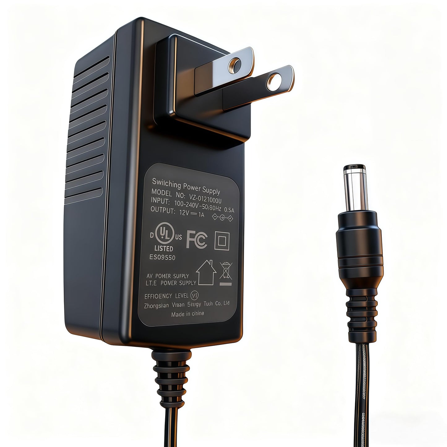 LETONDA DC 12V 1A-2A Power Supply Adapter 100-240V 50-60Hz Equipped with a 5.5mm×2.1mm DC Male Plug Supply Transformer Charger Wall Plug for DC12V…