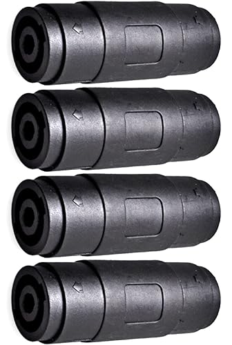 CESS 4Pin Speaker/Amp Speakon Female to Female Plug Jack Straight Coupler Cable Connector (4 Pack)