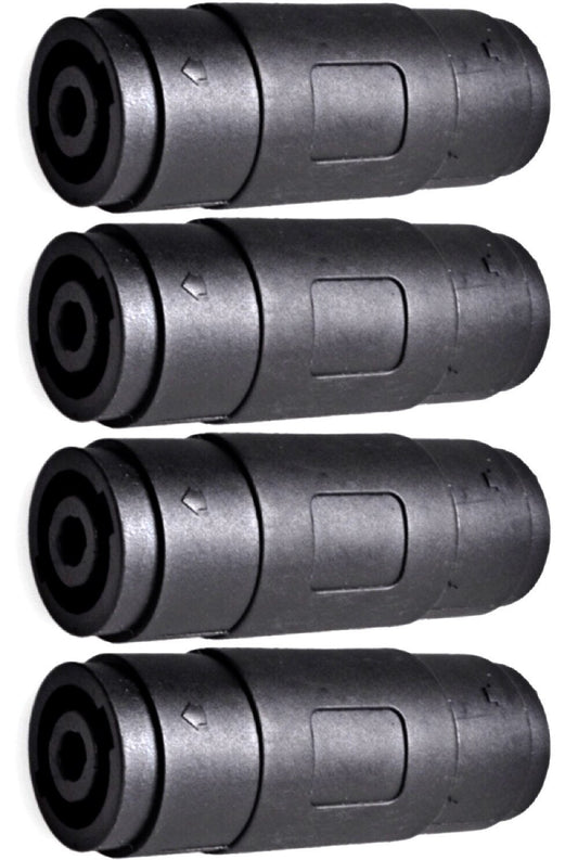 CESS 4Pin Speaker/Amp Speakon Female to Female Plug Jack Straight Coupler Cable Connector (4 Pack)