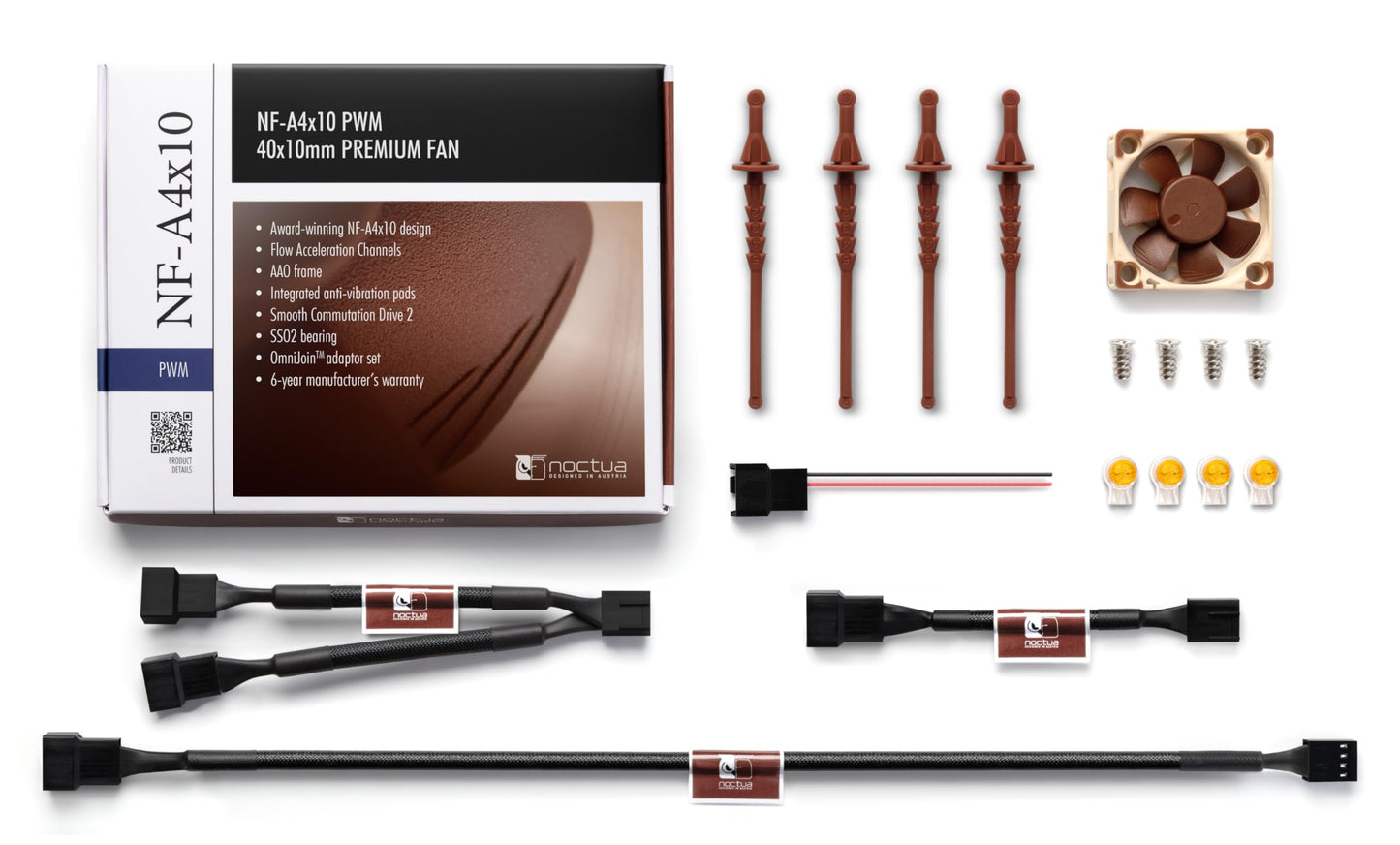 Noctua NF-A4x10 PWM, Premium Quiet Fan, 4-Pin (40x10mm, Brown)