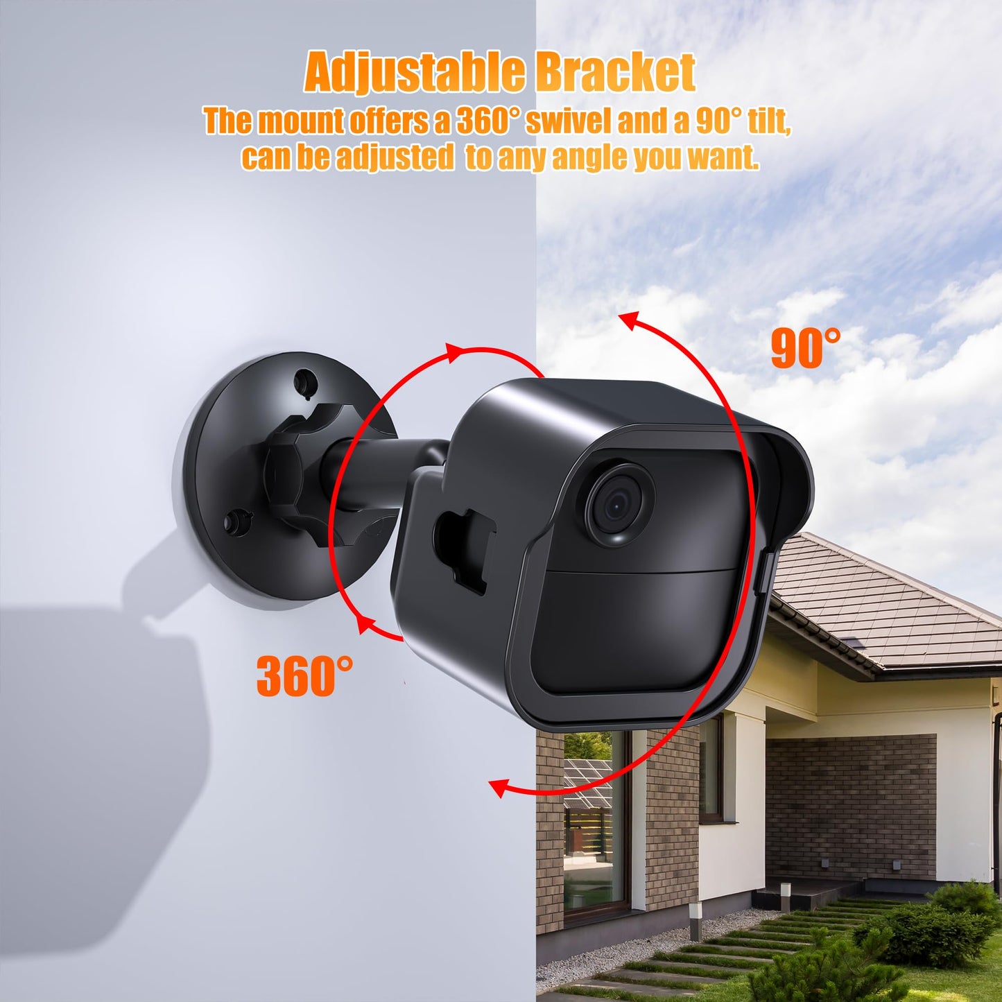 Rhorawill Wall Mount for All - New Blink Outdoor Camera, 2 Pack Weatherproof Protective Housing with Charging Port, 360° Adjustable Bracket for Blink