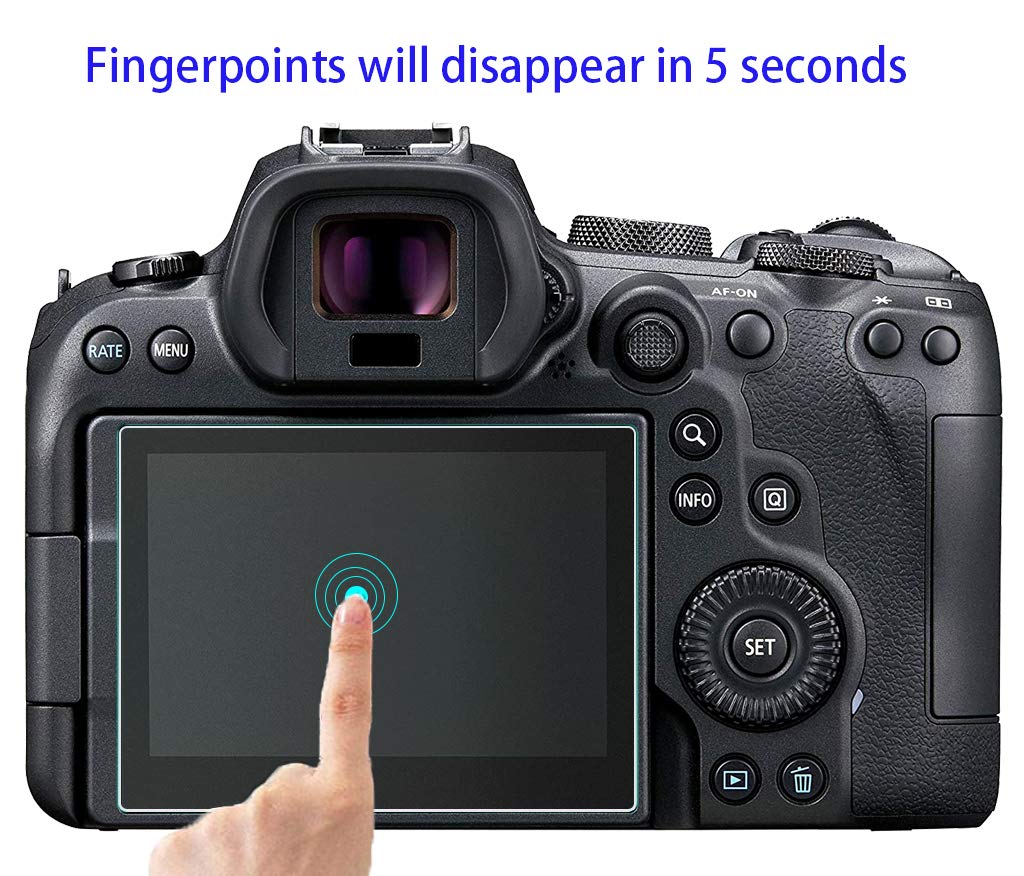 HUIPUXIANG Canon 6D Screen Protector for Canon EOS 6D Mark II Camera(for accessories) with Hot Shoe Cover Tempered Glass Film 0.3mm 9H Hardness, [3 +1